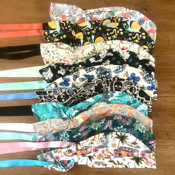 NWOT 10 Ponytail Scrub Caps Bundle scrub hats surgical caps ponytail scr… - Picture 1 of 16